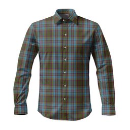 ScotsTee Shop Scottish Anderson Clan Tartan Long Sleeve Shirt, Cotton Tartan Plaid Shirt