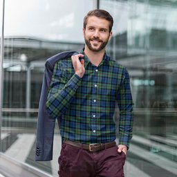 ScotsTee Shop Scottish Baird Ancient Clan Tartan Long Sleeve Shirt, Cotton Tartan Plaid Shirt