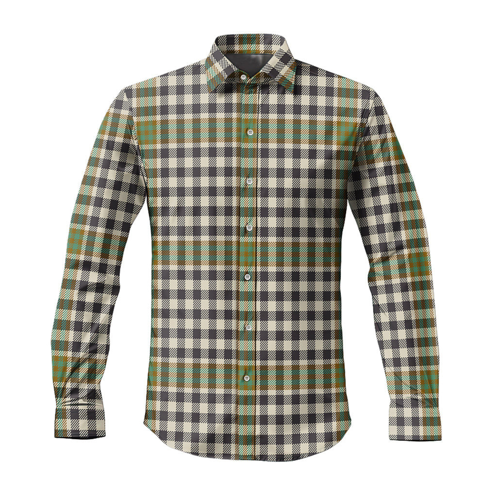 ScotsTee Shop Scottish Burns Check Clan Tartan Long Sleeve Shirt, Cotton Tartan Plaid Shirt