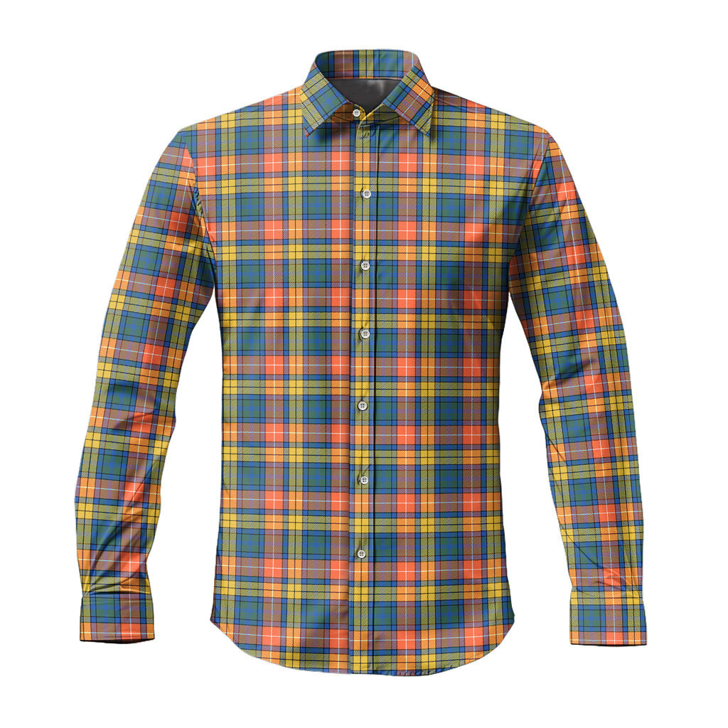 ScotsTee Shop Scottish Buchanan Ancient Clan Tartan Long Sleeve Shirt, Cotton Tartan Plaid Shirt