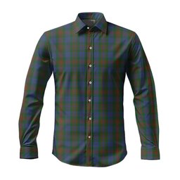 ScotsTee Shop Scottish Buchanan Hunting Clan Tartan Long Sleeve Shirt, Cotton Tartan Plaid Shirt