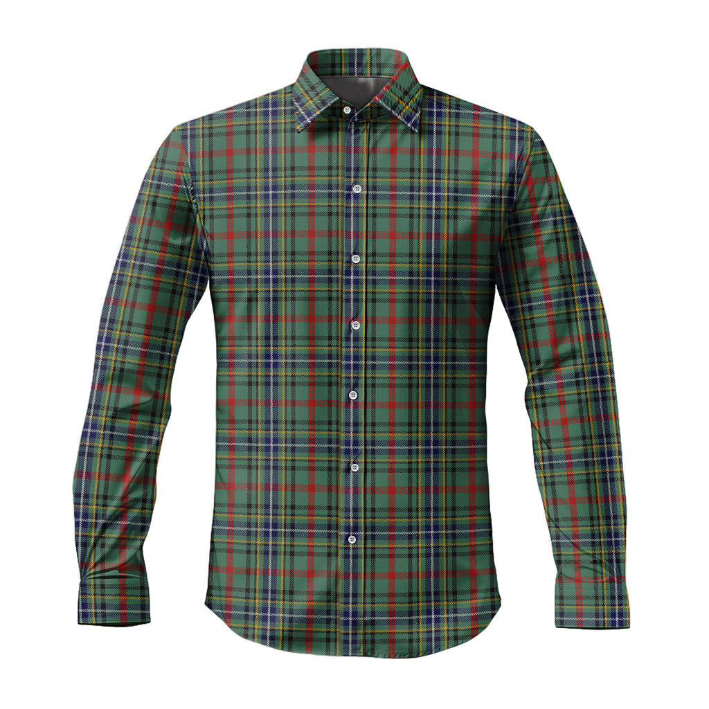 ScotsTee Shop Scottish Bisset Clan Tartan Long Sleeve Shirt, Cotton Tartan Plaid Shirt