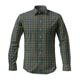 ScotsTee Shop Scottish Bisset Clan Tartan Long Sleeve Shirt, Cotton Tartan Plaid Shirt