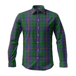 ScotsTee Shop Scottish Carmichael Clan Tartan Long Sleeve Shirt, Cotton Tartan Plaid Shirt