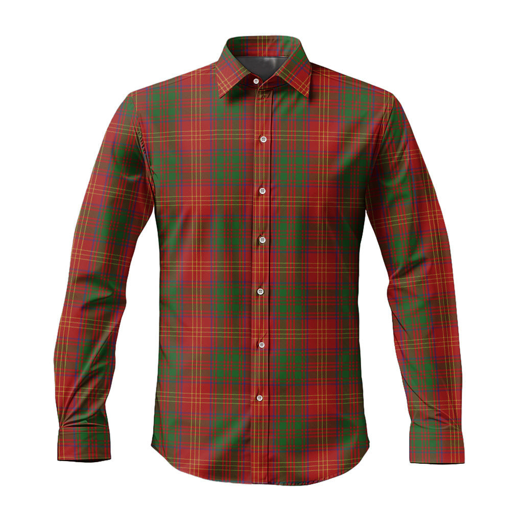 ScotsTee Shop Scottish Burns Clan Tartan Long Sleeve Shirt, Cotton Tartan Plaid Shirt
