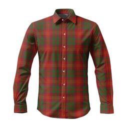 ScotsTee Shop Scottish Burns Clan Tartan Long Sleeve Shirt, Cotton Tartan Plaid Shirt