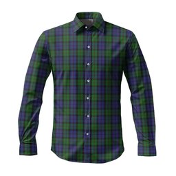 ScotsTee Shop Scottish Dundas Clan Tartan Long Sleeve Shirt, Cotton Tartan Plaid Shirt
