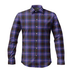 ScotsTee Shop Scottish Dunlop Modern Clan Tartan Long Sleeve Shirt, Cotton Tartan Plaid Shirt