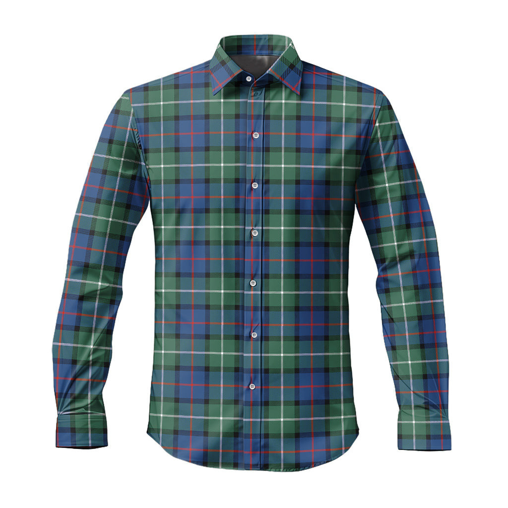 ScotsTee Shop Scottish Davidson of Tulloch Clan Tartan Long Sleeve Shirt, Cotton Tartan Plaid Shirt