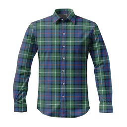 ScotsTee Shop Scottish Davidson of Tulloch Clan Tartan Long Sleeve Shirt, Cotton Tartan Plaid Shirt