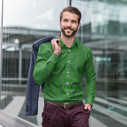 ScotsTee Shop Scottish Currie Clan Tartan Long Sleeve Shirt, Cotton Tartan Plaid Shirt