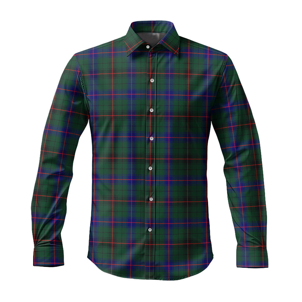 ScotsTee Shop Scottish Davidson Modern Clan Tartan Long Sleeve Shirt, Cotton Tartan Plaid Shirt