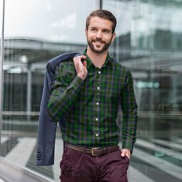 ScotsTee Shop Scottish Cockburn Clan Tartan Long Sleeve Shirt, Cotton Tartan Plaid Shirt
