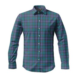 ScotsTee Shop Scottish Douglas Modern Clan Tartan Long Sleeve Shirt, Cotton Tartan Plaid Shirt