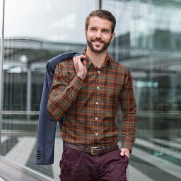 ScotsTee Shop Scottish Innes Ancient Clan Tartan Long Sleeve Shirt, Cotton Tartan Plaid Shirt