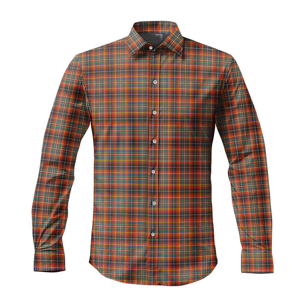 ScotsTee Shop Scottish Innes Ancient Clan Tartan Long Sleeve Shirt, Cotton Tartan Plaid Shirt