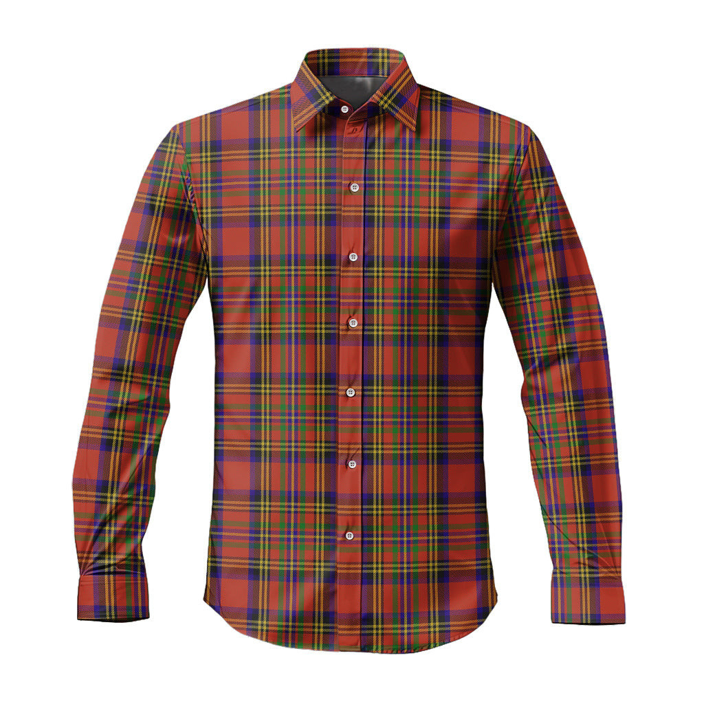 ScotsTee Shop Scottish Hepburn Clan Tartan Long Sleeve Shirt, Cotton Tartan Plaid Shirt