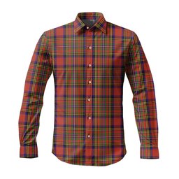 ScotsTee Shop Scottish Hepburn Clan Tartan Long Sleeve Shirt, Cotton Tartan Plaid Shirt