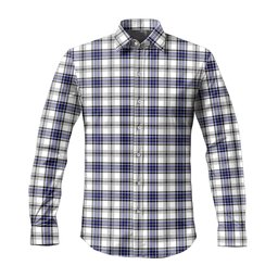 ScotsTee Shop Scottish Hannay Modern Clan Tartan Long Sleeve Shirt, Cotton Tartan Plaid Shirt
