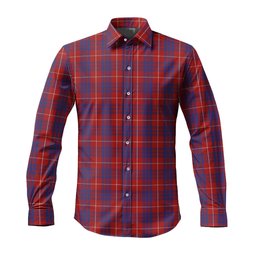 ScotsTee Shop Scottish Hamilton Clan Tartan Long Sleeve Shirt, Cotton Tartan Plaid Shirt