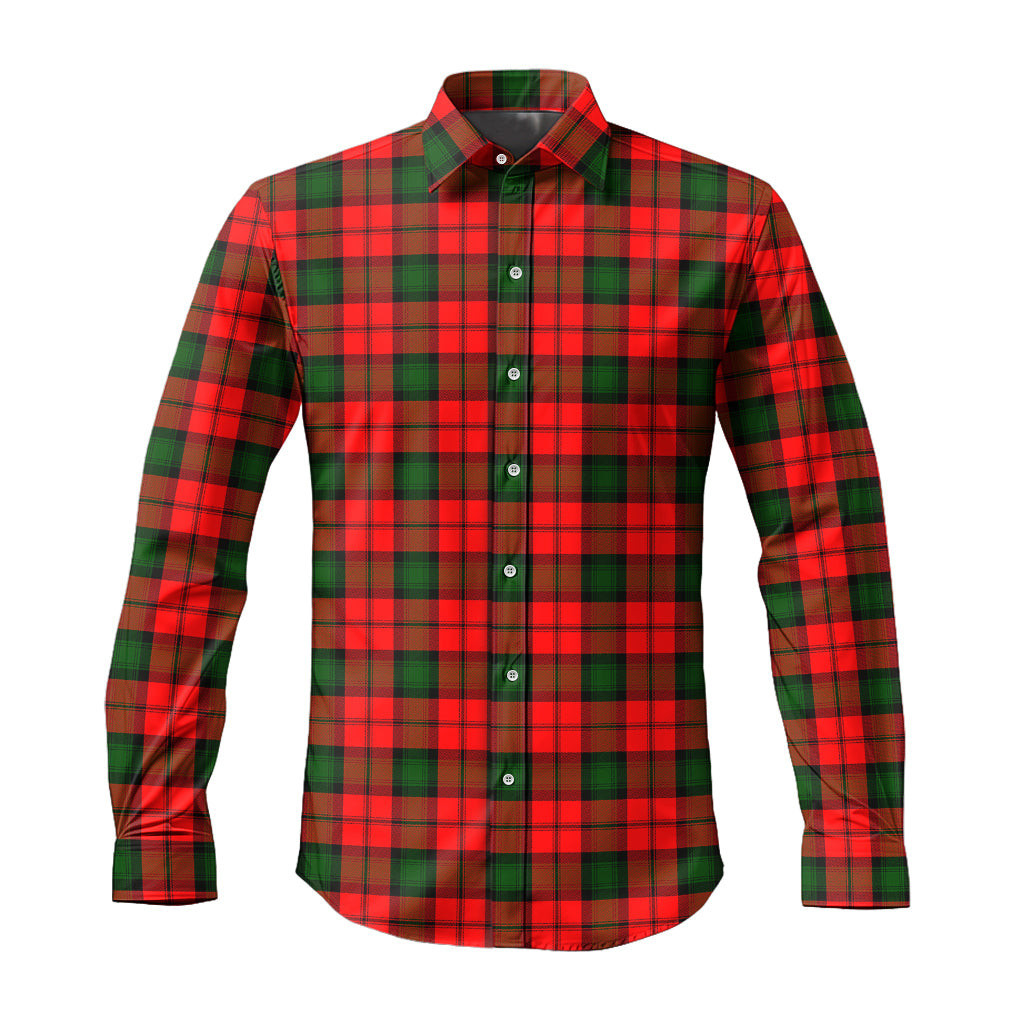 ScotsTee Shop Scottish Kerr Modern Clan Tartan Long Sleeve Shirt, Cotton Tartan Plaid Shirt