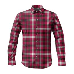 ScotsTee Shop Scottish Little Clan Tartan Long Sleeve Shirt, Cotton Tartan Plaid Shirt