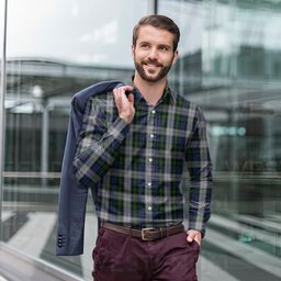 ScotsTee Shop Scottish Gordon Dress Clan Tartan Long Sleeve Shirt, Cotton Tartan Plaid Shirt