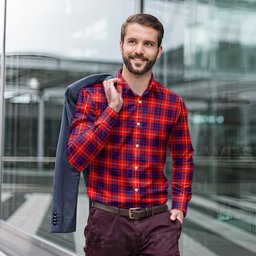ScotsTee Shop Scottish Hamilton Modern Clan Tartan Long Sleeve Shirt, Cotton Tartan Plaid Shirt