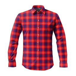 ScotsTee Shop Scottish Hamilton Modern Clan Tartan Long Sleeve Shirt, Cotton Tartan Plaid Shirt