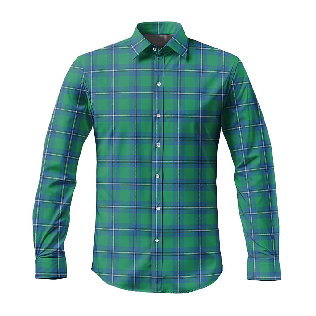 ScotsTee Shop Scottish Irvine Ancient Clan Tartan Long Sleeve Shirt, Cotton Tartan Plaid Shirt