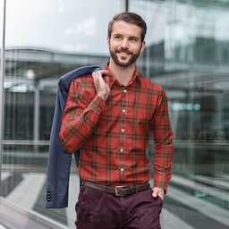 ScotsTee Shop Scottish Grant Weathered Clan Tartan Long Sleeve Shirt, Cotton Tartan Plaid Shirt