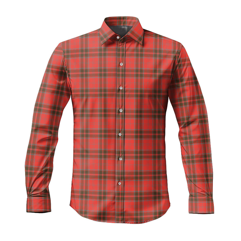 ScotsTee Shop Scottish Grant Weathered Clan Tartan Long Sleeve Shirt, Cotton Tartan Plaid Shirt