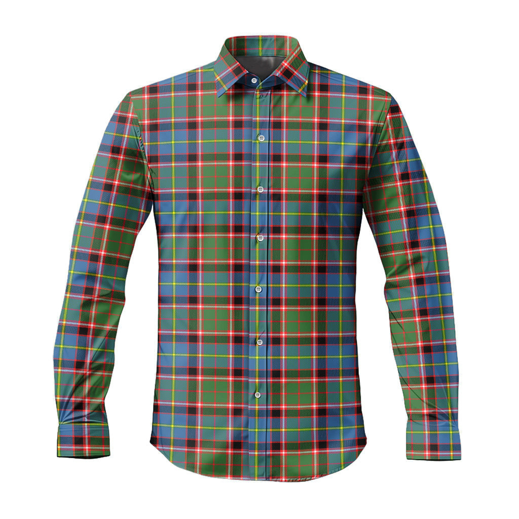 ScotsTee Shop Scottish Glass Clan Tartan Long Sleeve Shirt, Cotton Tartan Plaid Shirt