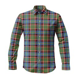 ScotsTee Shop Scottish Glass Clan Tartan Long Sleeve Shirt, Cotton Tartan Plaid Shirt