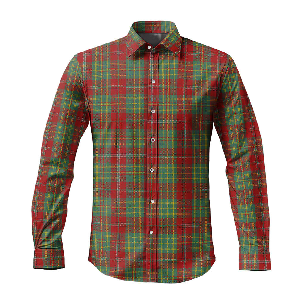 ScotsTee Shop Scottish Leask Clan Tartan Long Sleeve Shirt, Cotton Tartan Plaid Shirt