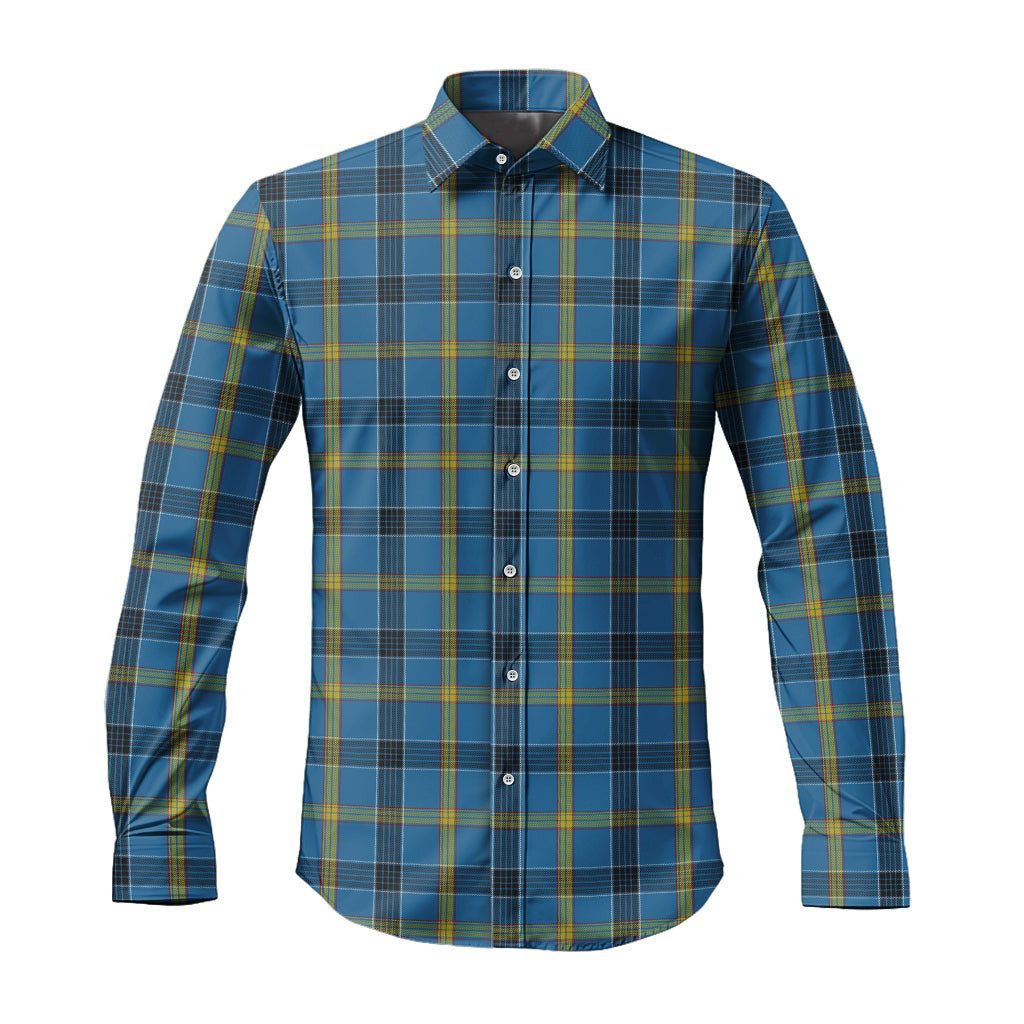 ScotsTee Shop Scottish Laing Clan Tartan Long Sleeve Shirt, Cotton Tartan Plaid Shirt
