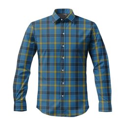 ScotsTee Shop Scottish Laing Clan Tartan Long Sleeve Shirt, Cotton Tartan Plaid Shirt