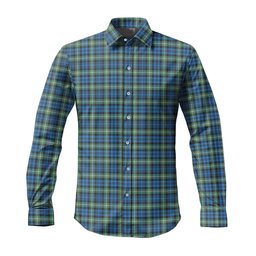 ScotsTee Shop Scottish Lamont Ancient Clan Tartan Long Sleeve Shirt, Cotton Tartan Plaid Shirt