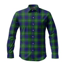 ScotsTee Shop Scottish Oliphant Modern Clan Tartan Long Sleeve Shirt, Cotton Tartan Plaid Shirt