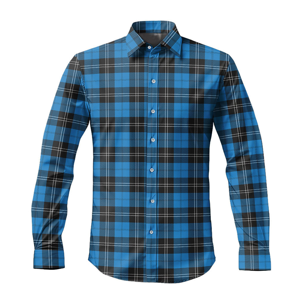 ScotsTee Shop Scottish Ramsay Blue Ancient Clan Tartan Long Sleeve Shirt, Cotton Tartan Plaid Shirt