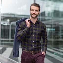 ScotsTee Shop Scottish MacLellan Clan Tartan Long Sleeve Shirt, Cotton Tartan Plaid Shirt