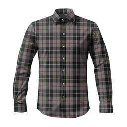 ScotsTee Shop Scottish Thompson Grey Clan Tartan Long Sleeve Shirt, Cotton Tartan Plaid Shirt