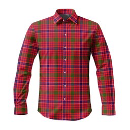 ScotsTee Shop Scottish MacRae Modern Clan Tartan Long Sleeve Shirt, Cotton Tartan Plaid Shirt