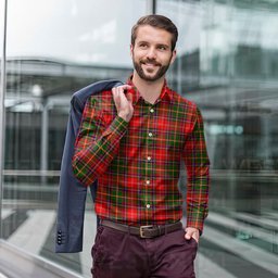 ScotsTee Shop Scottish Somerville Modern Clan Tartan Long Sleeve Shirt, Cotton Tartan Plaid Shirt