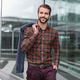 ScotsTee Shop Scottish MacPherson Ancient Clan Tartan Long Sleeve Shirt, Cotton Tartan Plaid Shirt