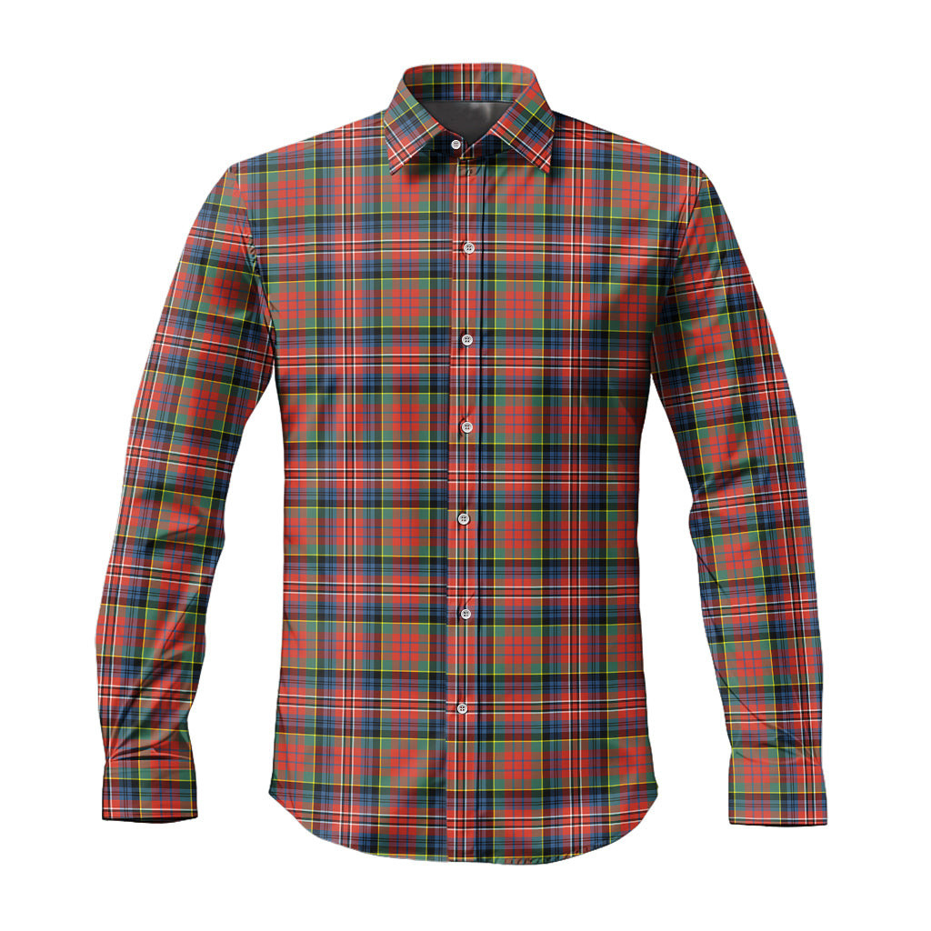 ScotsTee Shop Scottish MacPherson Ancient Clan Tartan Long Sleeve Shirt, Cotton Tartan Plaid Shirt