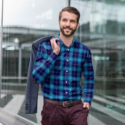 ScotsTee Shop Scottish McKerrell Clan Tartan Long Sleeve Shirt, Cotton Tartan Plaid Shirt