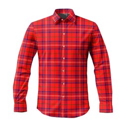 ScotsTee Shop Scottish Rose Modern Clan Tartan Long Sleeve Shirt, Cotton Tartan Plaid Shirt