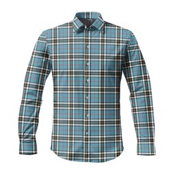 ScotsTee Shop Scottish Thomson Clan Tartan Long Sleeve Shirt, Cotton Tartan Plaid Shirt