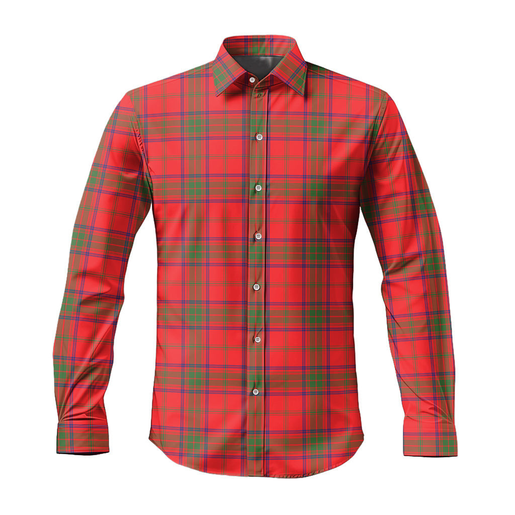 ScotsTee Shop Scottish Ross Modern Clan Tartan Long Sleeve Shirt, Cotton Tartan Plaid Shirt